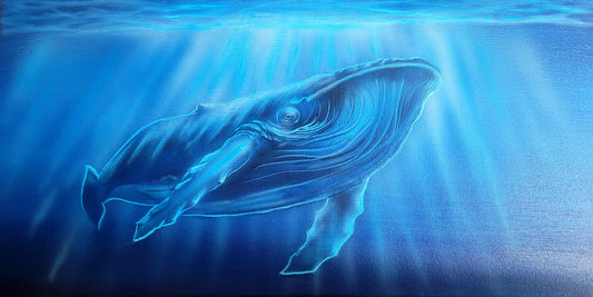 Ble whale painting