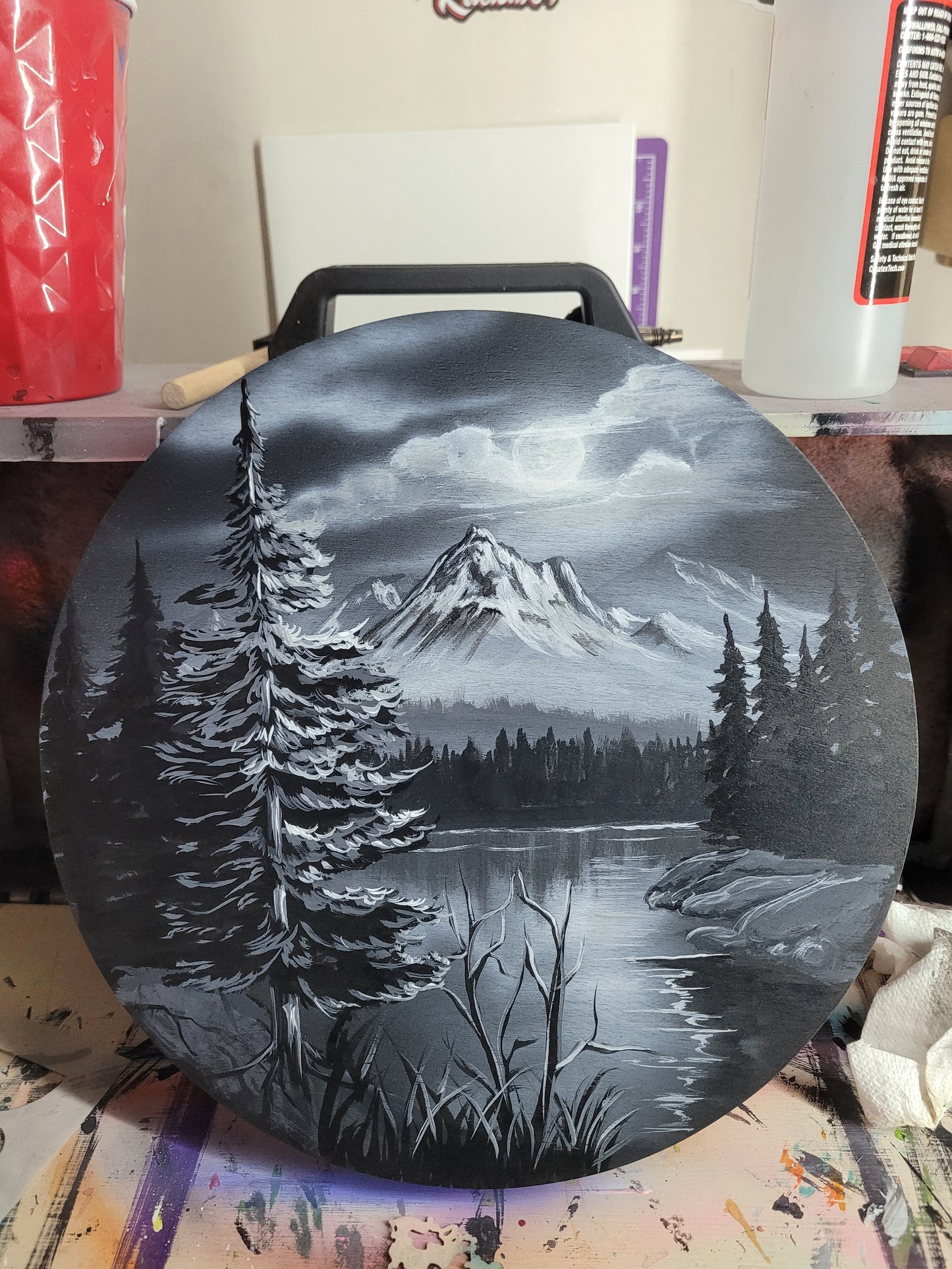 Black and white mountain