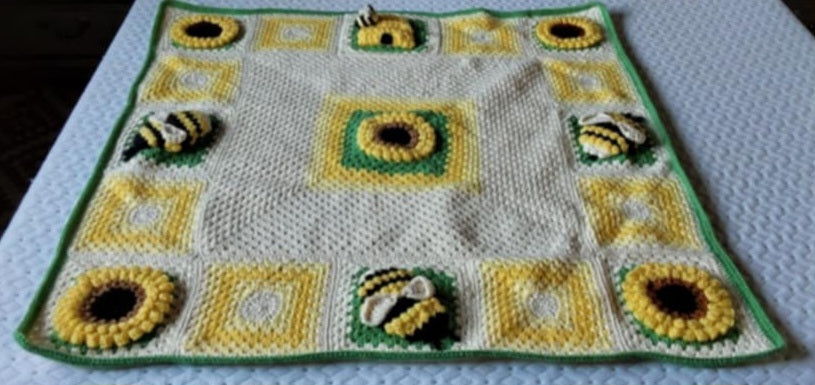 Crocheted Bumblebee baby blanket