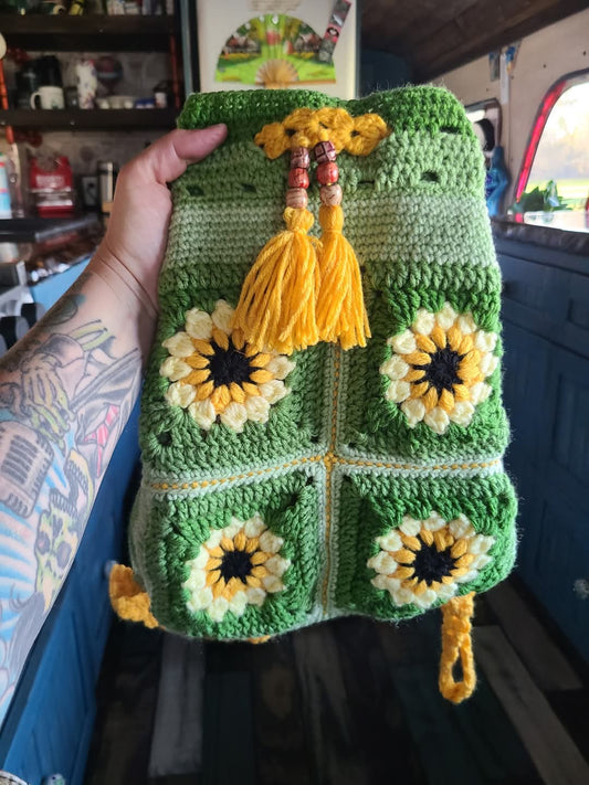 Crocheted back pack